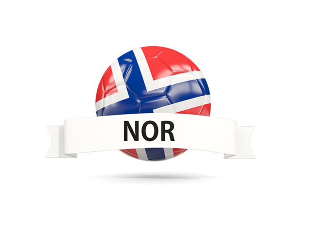 Football with flag and banner. Download flag icon of Norway at PNG format