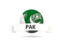 Pakistan. Football with flag and banner. Download icon.