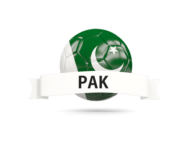Football with flag and banner. Download flag icon of Pakistan at PNG format