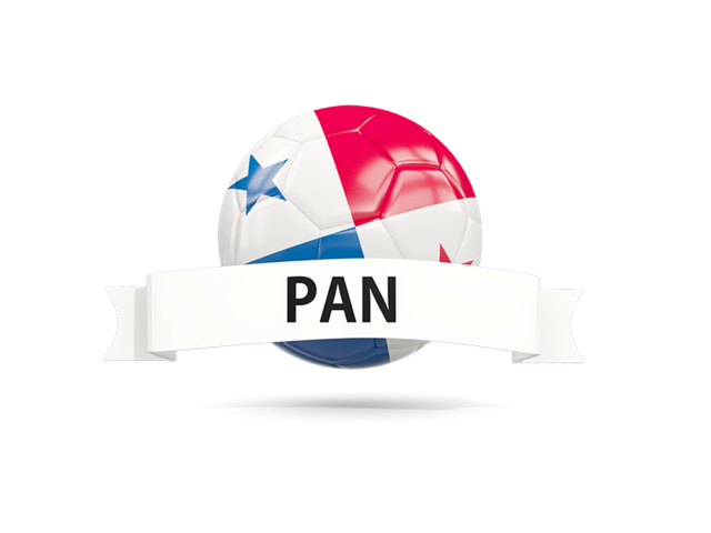 Football with flag and banner. Download flag icon of Panama at PNG format