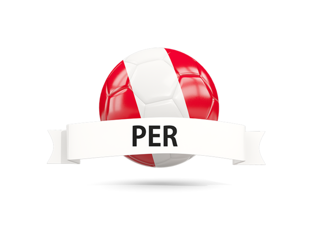 Football with flag and banner. Download flag icon of Peru at PNG format