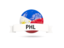 Philippines. Football with flag and banner. Download icon.