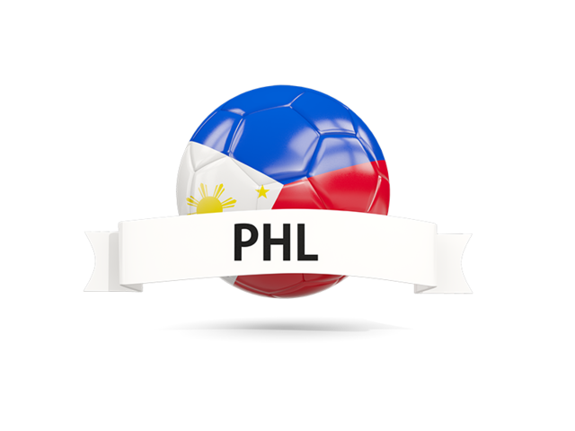 Football with flag and banner. Download flag icon of Philippines at PNG format