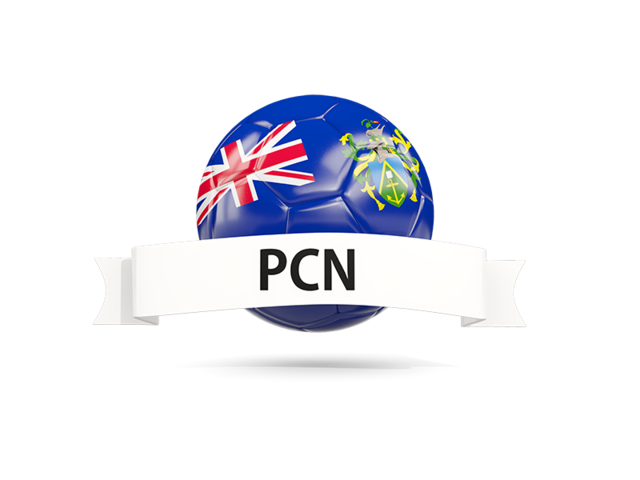 Football with flag and banner. Download flag icon of Pitcairn Islands at PNG format
