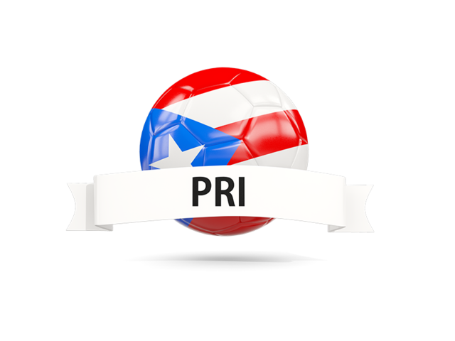 Football with flag and banner. Download flag icon of Puerto Rico at PNG format