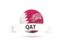 Qatar. Football with flag and banner. Download icon.