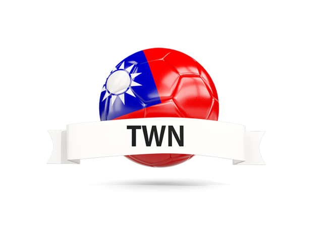 Football with flag and banner. Download flag icon of Taiwan at PNG format