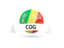 Republic of the Congo. Football with flag and banner. Download icon.