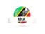 Saint Kitts and Nevis. Football with flag and banner. Download icon.