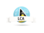 Saint Lucia. Football with flag and banner. Download icon.