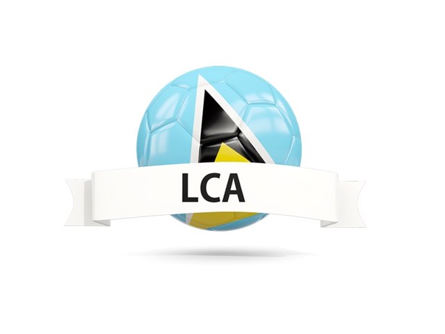Football with flag and banner. Download flag icon of Saint Lucia at PNG format
