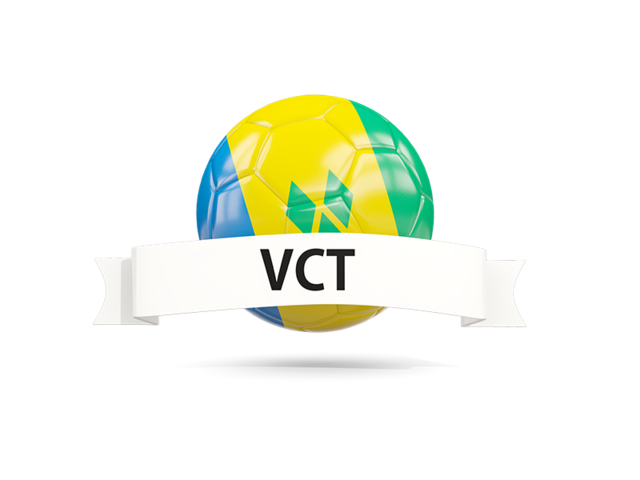 Football with flag and banner. Download flag icon of Saint Vincent and the Grenadines at PNG format
