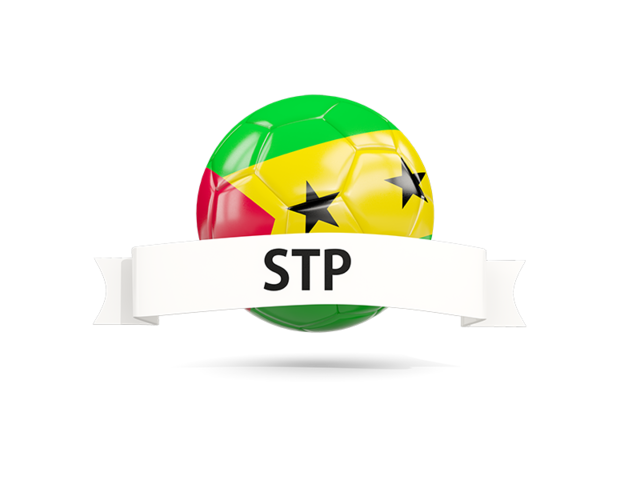 Football with flag and banner. Download flag icon of Sao Tome and Principe at PNG format