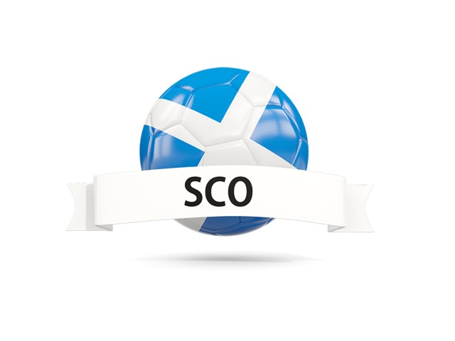 Football with flag and banner. Download flag icon of Scotland at PNG format