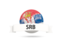 Serbia. Football with flag and banner. Download icon.