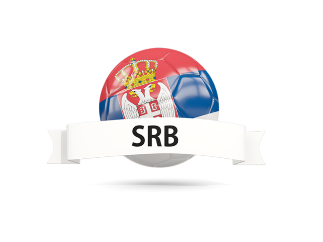 Football with flag and banner. Download flag icon of Serbia at PNG format