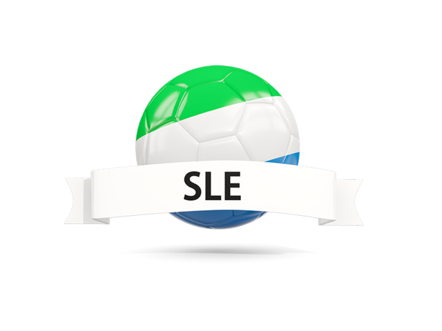 Football with flag and banner. Download flag icon of Sierra Leone at PNG format