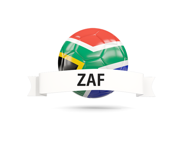 Football with flag and banner. Download flag icon of South Africa at PNG format