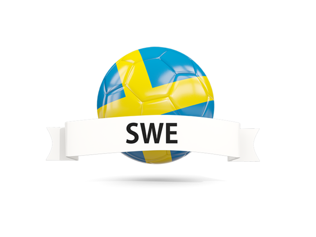 Football with flag and banner. Download flag icon of Sweden at PNG format