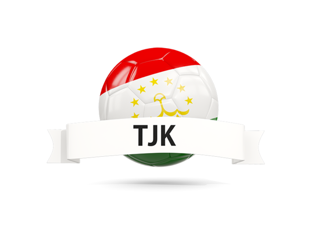 Football with flag and banner. Download flag icon of Tajikistan at PNG format