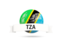 Tanzania. Football with flag and banner. Download icon.