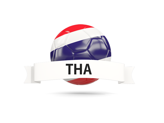 Football with flag and banner. Download flag icon of Thailand at PNG format