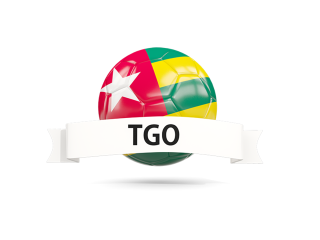 Football with flag and banner. Download flag icon of Togo at PNG format