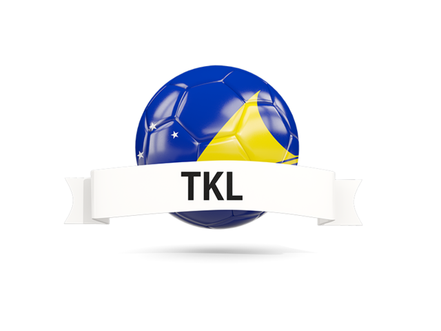 Football with flag and banner. Download flag icon of Tokelau at PNG format