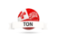 Tonga. Football with flag and banner. Download icon.