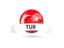 Turkey. Football with flag and banner. Download icon.