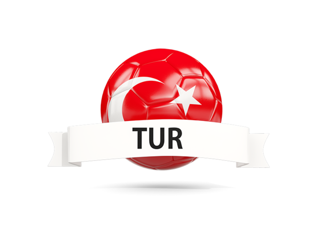 Football with flag and banner. Download flag icon of Turkey at PNG format