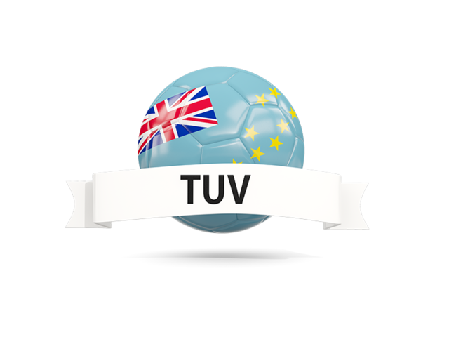 Football with flag and banner. Download flag icon of Tuvalu at PNG format