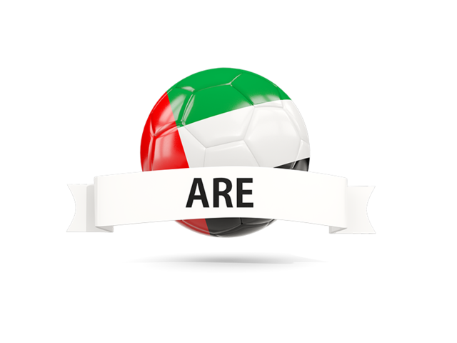 Football with flag and banner. Download flag icon of United Arab Emirates at PNG format