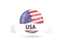 United States of America. Football with flag and banner. Download icon.