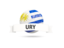 Uruguay. Football with flag and banner. Download icon.