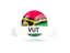 Vanuatu. Football with flag and banner. Download icon.