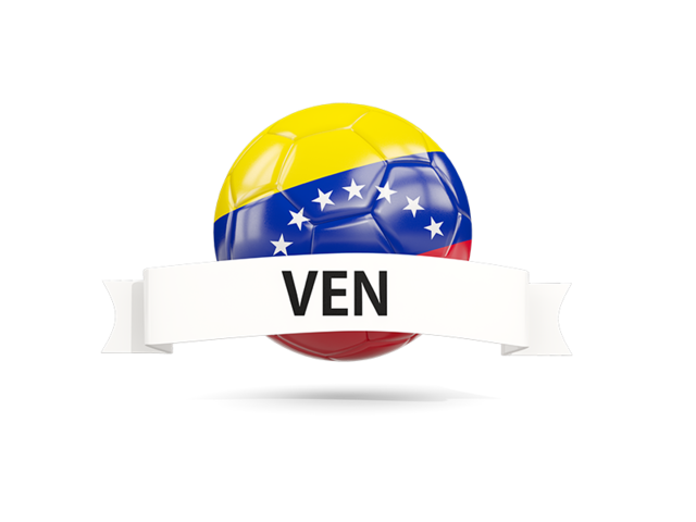 Футбольный мяч с флагом и банером. Скачать флаг. Венесуэла