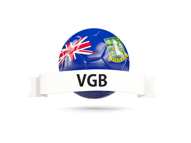 Football with flag and banner. Download flag icon of Virgin Islands at PNG format