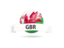 Wales. Football with flag and banner. Download icon.