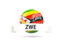 Zimbabwe. Football with flag and banner. Download icon.