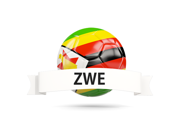 Football with flag and banner. Download flag icon of Zimbabwe at PNG format