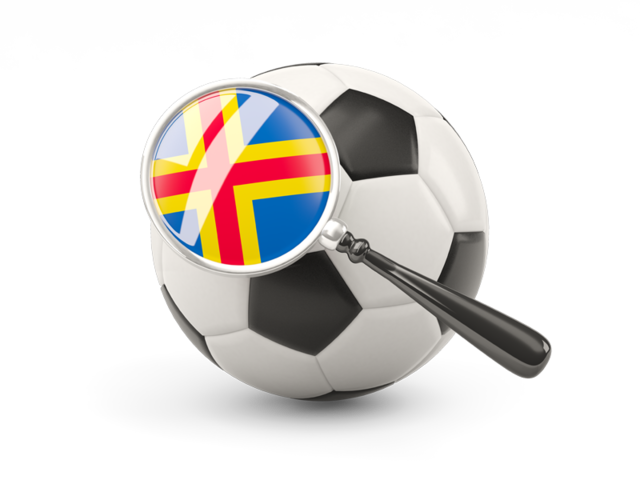 Football with magnified flag. Download flag icon of Aland Islands at PNG format