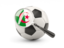 Algeria. Football with magnified flag. Download icon.