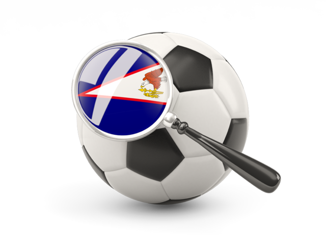 Football with magnified flag. Download flag icon of American Samoa at PNG format