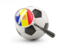 Andorra. Football with magnified flag. Download icon.