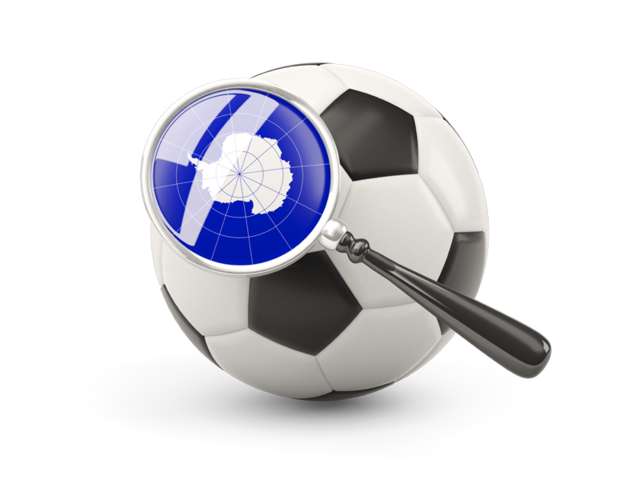 Football with magnified flag. Download flag icon of Antarctica at PNG format