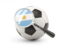 Argentina. Football with magnified flag. Download icon.