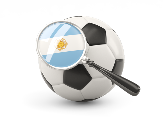 Football with magnified flag. Download flag icon of Argentina at PNG format