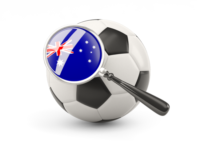 Football with magnified flag. Download flag icon of Australia at PNG format