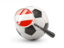 Austria. Football with magnified flag. Download icon.